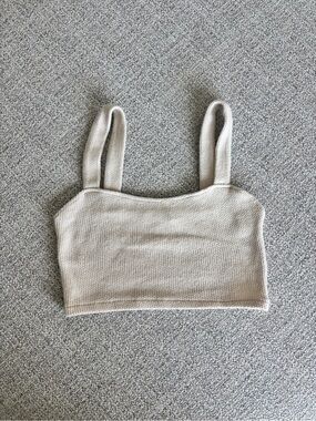 Pull&Bear Beige Knit Crop Top